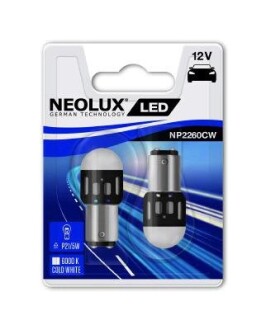 Автолампа p21/5w bay15d 1,2w белая NEOLUX NP2260CW02B