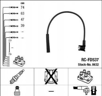 Комплект проводів запалювання NGK 0632