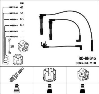 Комплект проводів запалювання NGK 7108