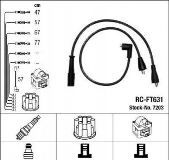 Комплект проводов зажигания NGK 7203 (фото 1)