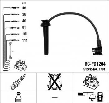Провода высоковольтные NGK RC-FD1204 (фото 1)