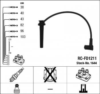 Провода высоковольтные NGK RC-FD1211