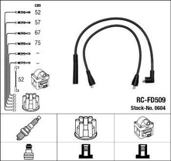 Провода высоковольтные NGK RC-FD509
