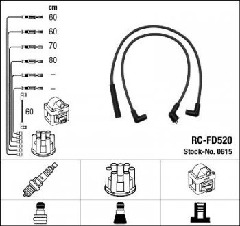 Провода высоковольтные NGK RC-FD520
