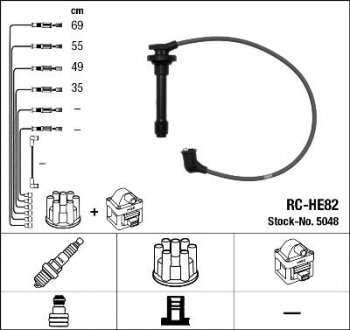 Провода высоковольтные NGK RC-HE82