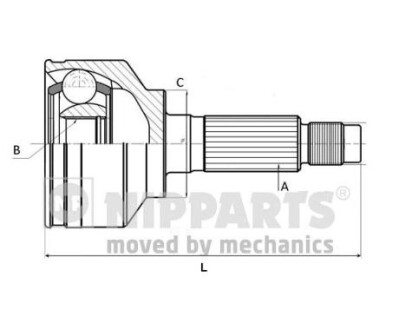 Шарнирный комплект, приводной вал. NIPPARTS J2822131