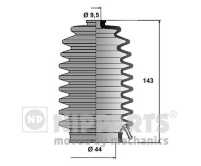 Комплект пыльника, рулевое управление NIPPARTS J2844002