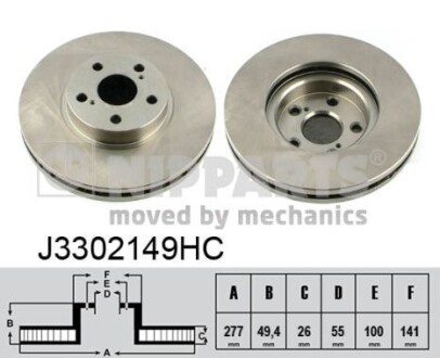 Тормозной диск NIPPARTS J3302149HC (фото 1)