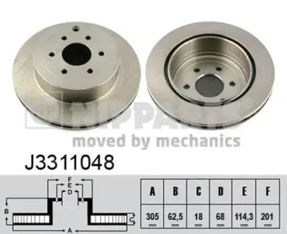 Гальмівний диск NIPPARTS J3311048