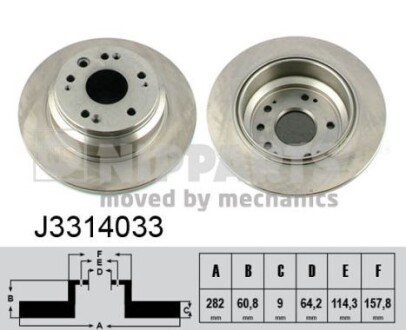 Гальмівний диск NIPPARTS J3314033