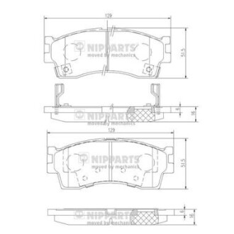 Комплект тормозных колодок, дисковый тормоз NIPPARTS J3600308