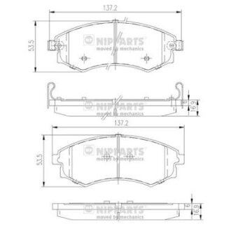 Тормозные колодки дисковые NIPPARTS J3600401