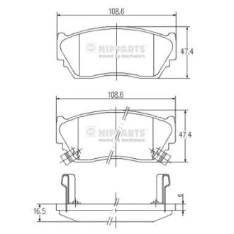 Комплект тормозных колодок, дисковый тормоз NIPPARTS J3601048