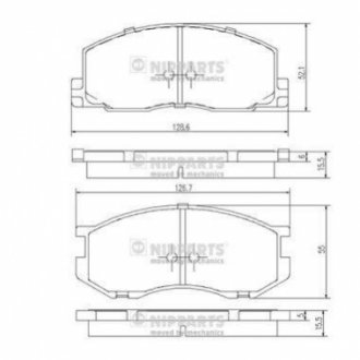 Комплект гальмівних колодок, дискове гальмо NIPPARTS J3602039