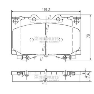 Комплект тормозных колодок, дисковый тормоз NIPPARTS J3602097