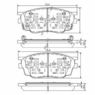 Комплект тормозных колодок, дисковый тормоз NIPPARTS J3603055 (фото 1)