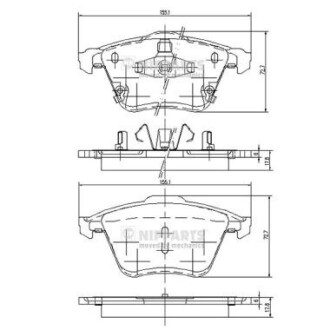 Комплект тормозных колодок, дисковый тормоз NIPPARTS J3603067