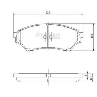 Комплект тормозных колодок, дисковый тормоз NIPPARTS J3605040