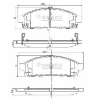 Комплект тормозных колодок, дисковый тормоз NIPPARTS J3605050