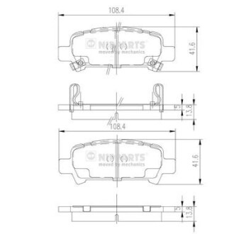 Комплект тормозных колодок, дисковый тормоз NIPPARTS J3617002