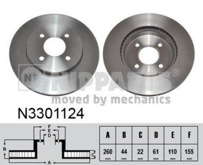 Тормозной диск NIPPARTS N3301124 (фото 1)