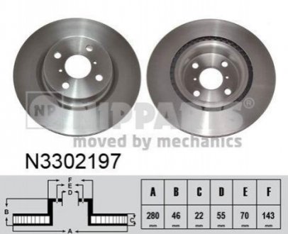 Гальмівні диски NIPPARTS N3302197