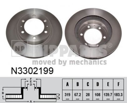 Гальмівний диск NIPPARTS N3302199