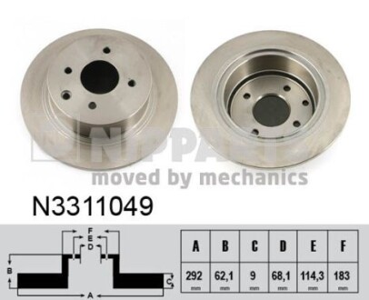 Гальмівний диск NIPPARTS N3311049