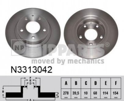 Тормозной диск NIPPARTS N3313042 (фото 1)