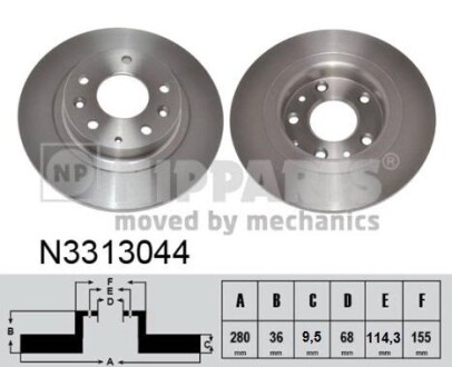 Тормозной диск NIPPARTS N3313044 (фото 1)