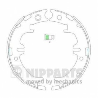 Комплект тормозных колодок, стояночная тормозная система. NIPPARTS N3502083 (фото 1)