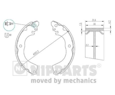 Комплект тормозных колодок NIPPARTS N3505049