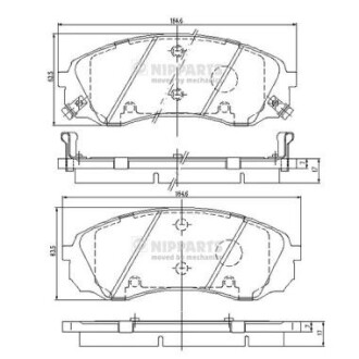 Комплект тормозных колодок, дисковый тормоз NIPPARTS N3600329