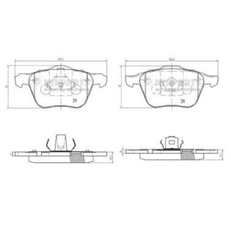 Комплект гальмівних колодок, дискове гальмо NIPPARTS N3603072