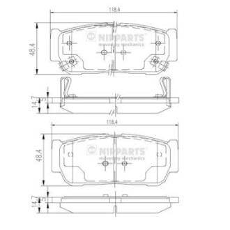 Комплект тормозных колодок, дисковый тормоз NIPPARTS N3610402