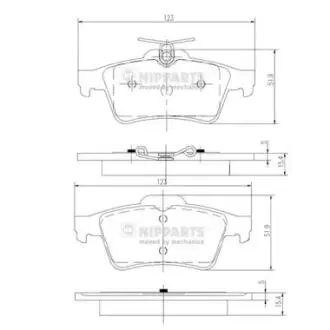 Комплект тормозных колодок, дисковый тормоз NIPPARTS N3613022