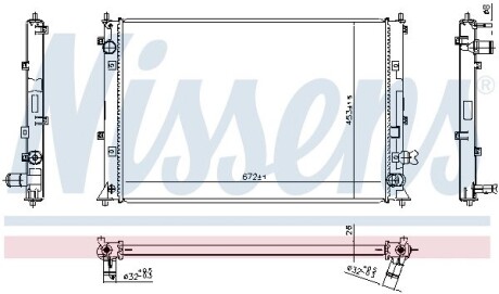Радиатор системы охлаждения Nissens 606297