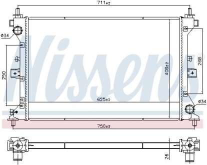 Радиатор системы охлаждения Nissens 606383