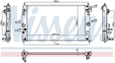 Радиатор системы охлаждения Nissens 606858