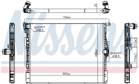 Радіатор охолодження Nissens 607116