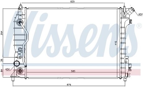 Радиатор CT/GMC LACETTI(04-)2.0 D(+)[OE 96983824] Nissens 61695