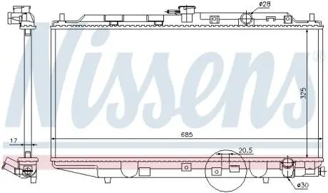 Радиатор, охлаждение двигателя Nissens 62276