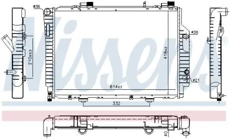 Радиатор, охлаждение двигателя Nissens 62522