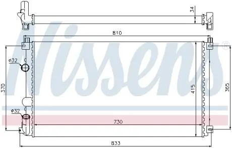 Радиатор, охлаждение двигателя Nissens 63819