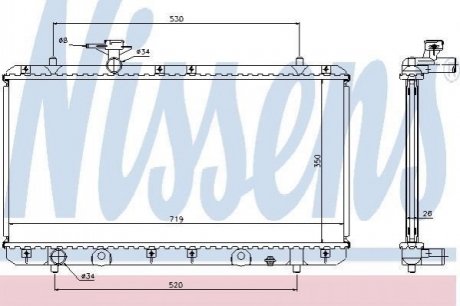 Радіатор, охолодження двигуна Nissens 64167A