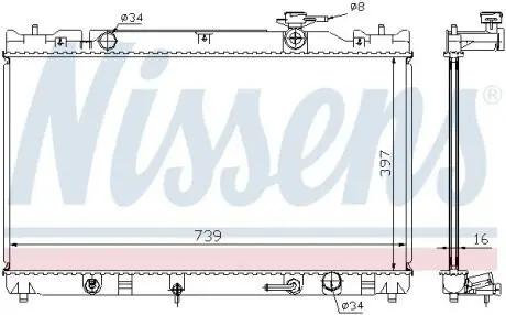 Радиатор, охлаждение двигателя Nissens 646351