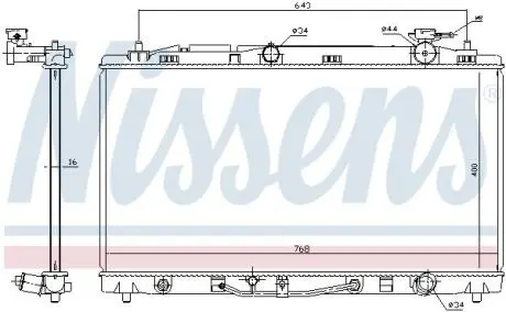 Радиатор, охлаждение двигателя Nissens 646812