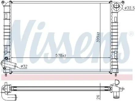 Радіатор, охолодження двигуна Nissens 69703A