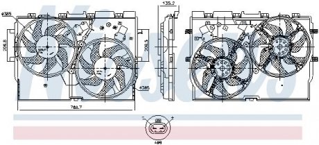 Вентилятор радіатора електричний fiat ducato 2.2/2 Nissens 850004 (фото 1)