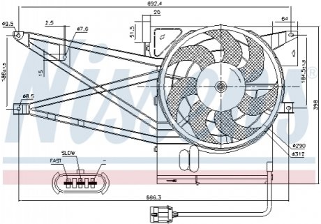 Вентилятор, конденсатор кондиционера Nissens 85017 (фото 1)